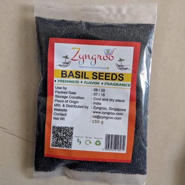 Basil Seeds Sabja Seeds 150 Grams Zyngroo