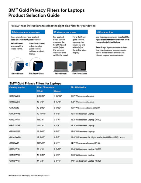 3M™ GPF17.0W Gold Desktop Privacy Filter for Widescreen 16:10 (17 Inches)