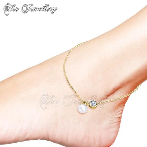 Crystal Pearl Anklet (Yellow Gold) - Crystals from Swarovski®