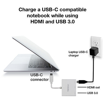 Trendnet USB-C to HDMI with Power Delivery and USB 3.0 Port