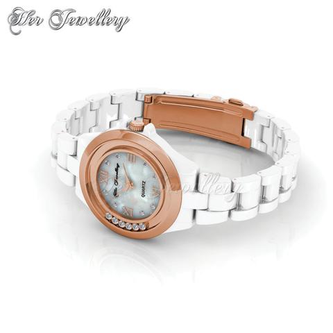 Hip Watch (White) - Crystals from Swarovski®