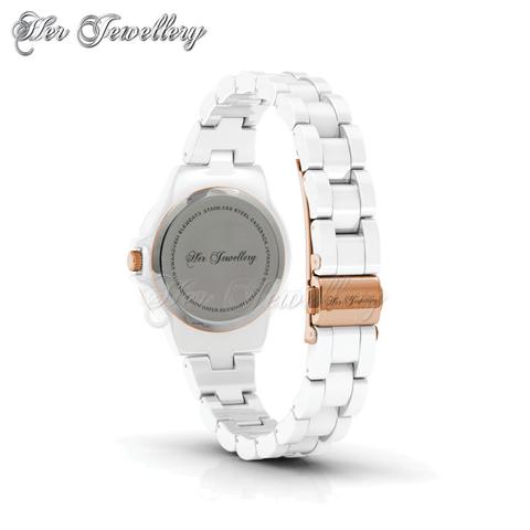 Hip Watch (White) - Crystals from Swarovski®